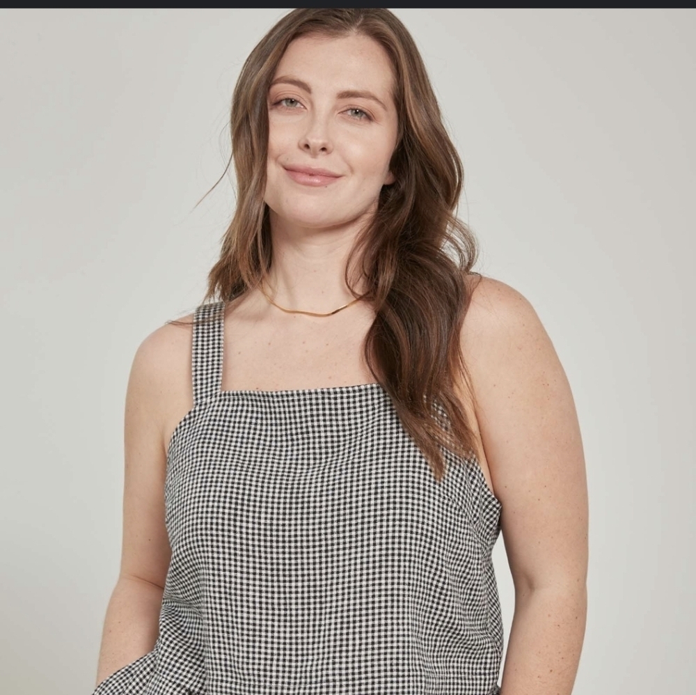 Max Studio Monochrome Checkered Jumpsuit